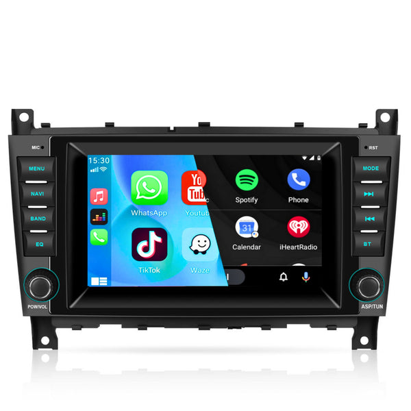 Mercedes CLK W209 (2000 – 2007) / C-Class W203 (2000 – 2007) / GLK Class (2010 – 2015) | Inbouw CarPlay & Android Auto | Zwart