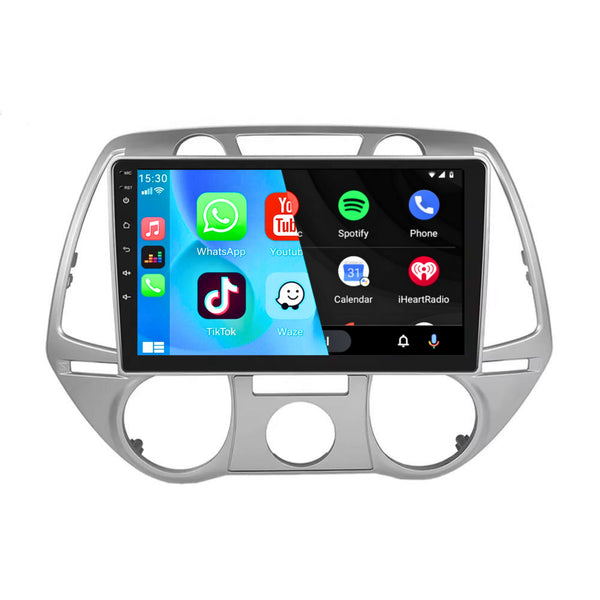 Hyundai i20 (2008 – 2012) | Inbouw CarPlay & Android Auto | Zilver