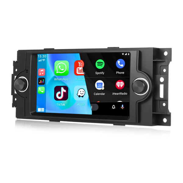 Jeep Cherokee (2004 – 2008) Grand Cherokee (2005 – 2007)Compass (2007 – 2010) Patriot (2007 – 2017) Commander (2006 – 2007) / Dodge Ram 1500 (2005) / Charger (2006 – 2007) / Magnum (2006) / Ram 2500 (2007 – 2008) | CarPlay & Android Auto | Zwart