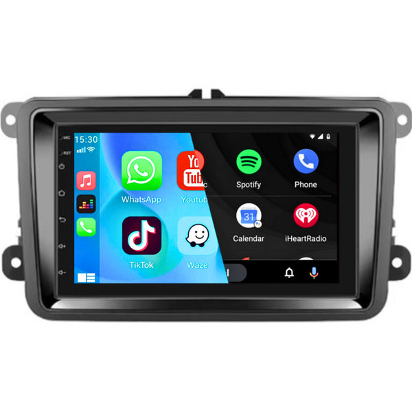 Volkswagen Golf (2000–2014) / Polo (2009–2014) / Caddy (2000–2024) / Passat (2007–2009) / Passat CC (2010–2011) / Seat Altea/XL/Leon/Toledo (2004 – 2009) / Skoda Fabia/Yeti/Octavia (2000 – 2013) | CarPlay & Android Auto | Zwart