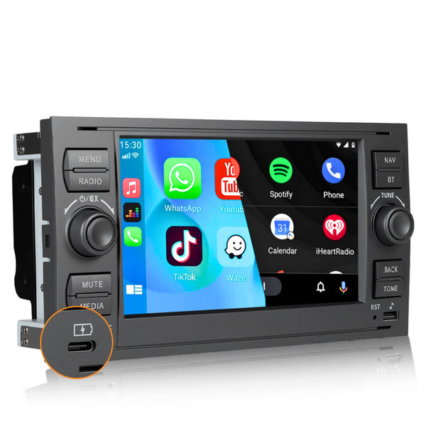 Ford Transit Focus Galaxy Mondeo (2004 - 2006) | Inbouw CarPlay & Android Auto | Zwart