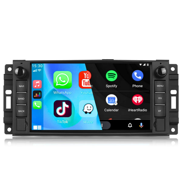 Dodge Avenger (2008 – 2013) / Chrysler 300 C (2007 – 2012) / JeepCompass (2007 – 2010) / Wrangler (2007 – 2010) / Chevrolet Epica (2006 – 2011) | Inbouw CarPlay & Android Auto | Zwart