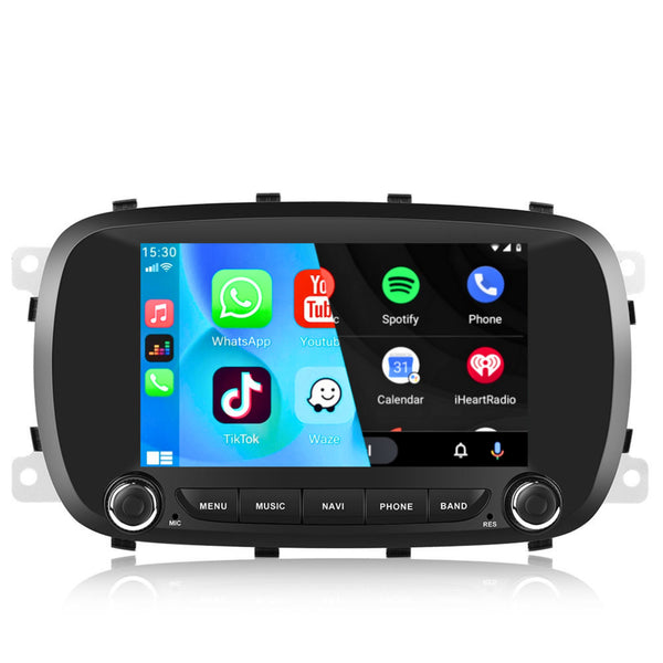 Fiat 500X (2014 – 2016) / 500X (2016 – 2019) | Inbouw CarPlay & Android Auto | Zwart