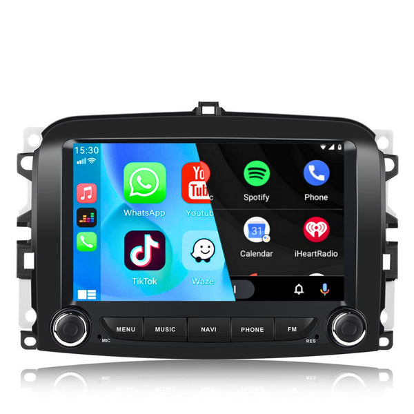 Fiat 500L (2013 – 2019) | Inbouw CarPlay & Android Auto | Zwart