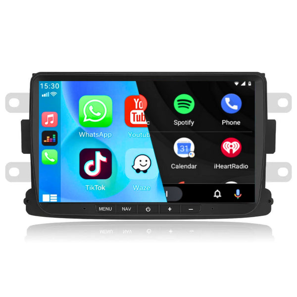 Renault Lodgy (2015 – 2021) / Captur I (2015 – 2017) / Sandero (2016) | Inbouw CarPlay & Android Auto | Zwart