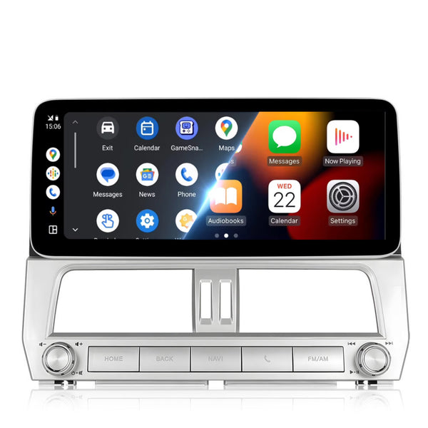 Toyota Prado J150 facelift (2018 – 2023) | Inbouw CarPlay & Android Auto | Zilver