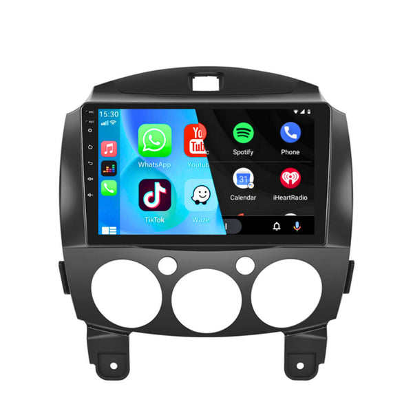 Mazda 2 (2007 – 2014) | Inbouw CarPlay & Android Auto | Zwart