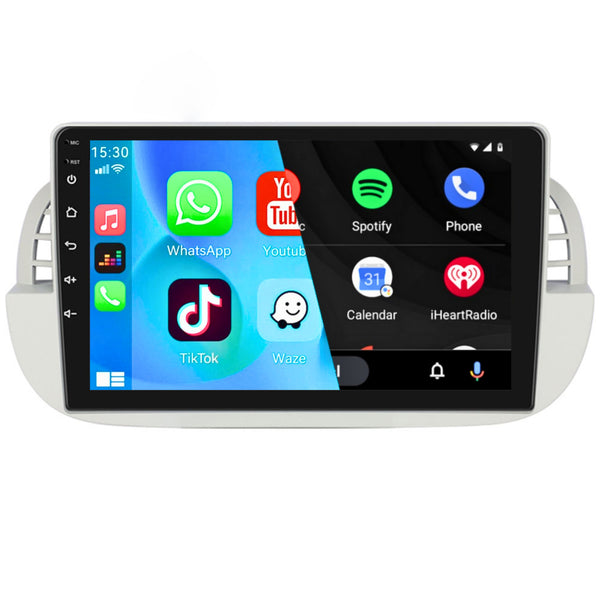 Fiat 500 (2007 – 2015) | Inbouw CarPlay & Android Auto | Zilver