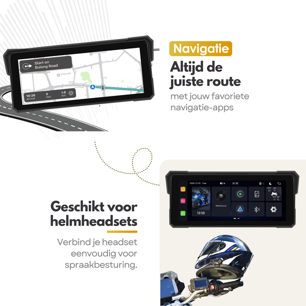Universeel 8" Motor | Inbouw CarPlay & Android Auto