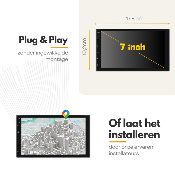 Peugeot 3008 / 5008 / Partner (2010 – 2016) / Citroën Berlingo (2010 – 2016) | Inbouw CarPlay & Android Auto | Zwart