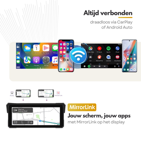 Universeel 8" Motor | Inbouw CarPlay & Android Auto