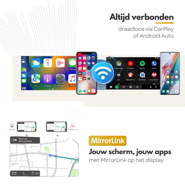 Renault Duster (2011 – 2016) / Dokker (2013 – 2021) / Sandero (2016) / Logan (2011 – 2016) | Inbouw CarPlay & Android Auto | Zwart