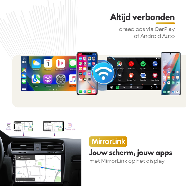 Hyundai Elantra (2007 – 2010) | Inbouw CarPlay & Android Auto | Zwart