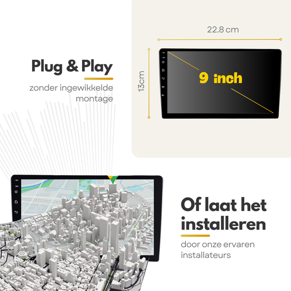 Hyundai Elantra (2004 – 2012) | Inbouw CarPlay & Android Auto | Zwart