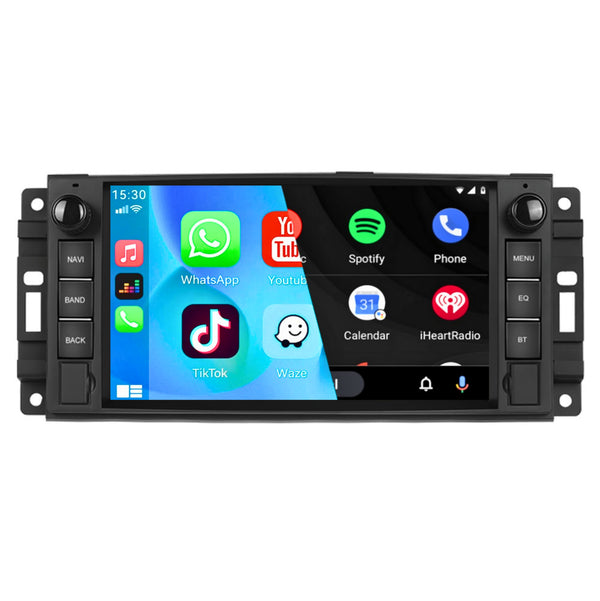 Dodge Journey (2009 – 2013) Caliber (2007–2012) / Chevrolet Epica (2006 – 2011) / Chrysler Sebring (2007 – 2010) Aspen (2007 – 2011) / Jeep Compass (2007 – 2019) Patriot (2007 – 2013) Commander (2008 – 2010) | CarPlay & Android Auto | Zwart