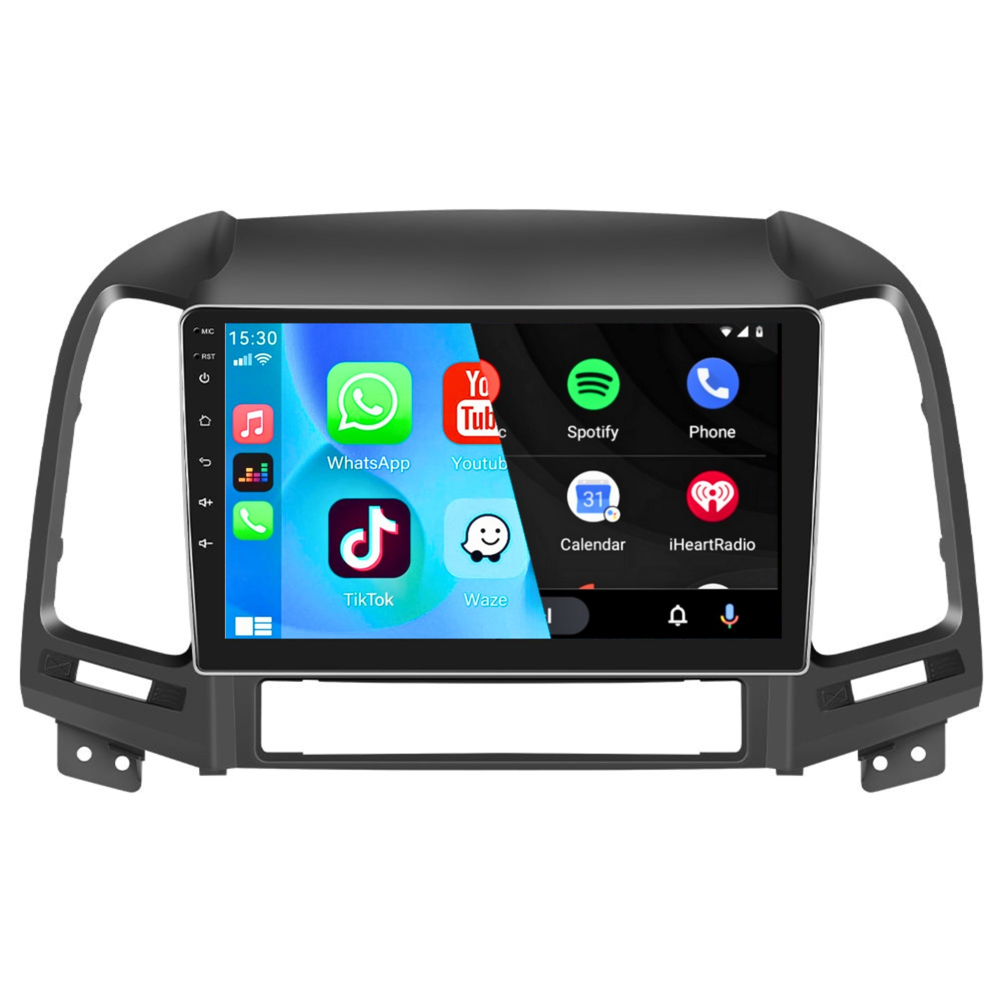 Hyundai Santa Fe (2006 – 2012) | Inbouw CarPlay & Android Auto | Zwart ...