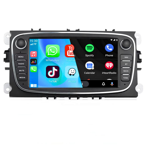 Ford S-Max (2008–2011) / Mondeo (2008–2010) / Focus II (2008–2011) / C-Max (2007–2010) | CarPlay & Android Auto | Zwart