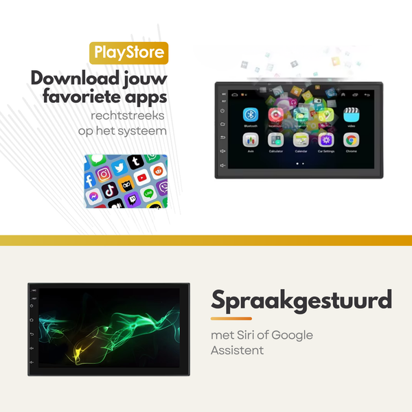 Peugeot 206 CC (2000 – 2016) / 206 (1998 – 2016) / 206 SW (2002 – 2016) / Citroën C2 (2003 – 2009) | Inbouw CarPlay & Android Auto | Zwart