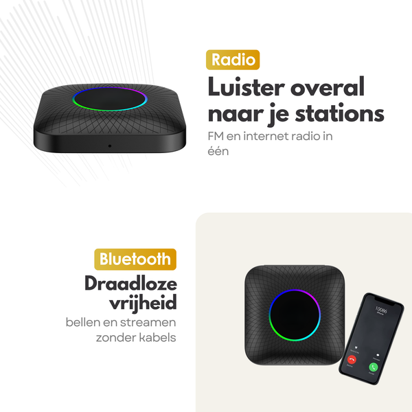 Draadloze Carplay & Android Auto AI Box | Android Playstore | RGB TV Box